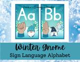 Winter Gnome Alphabet Sign Language Cards, ASL Posters