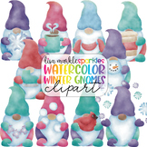Winter Gnome Clipart Watercolor