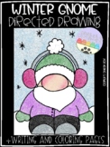 Winter Gnome Directed Draw, Writing and Coloring Pages