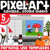 Winter Gnome Pixel Art Template Editable Digital Resource 