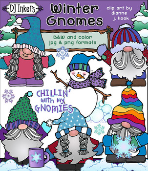 Preview of Winter Gnomes Clip Art and Snow Day Fun by DJ Inkers