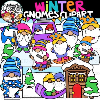 Preview of Winter Gnomes Clipart {Winter Clipart}