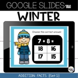 Winter Google Slides™ Addition Facts Practice Set 1