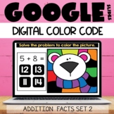 Winter Google Slides™ Addition Facts Set 2 | Digital Color Code
