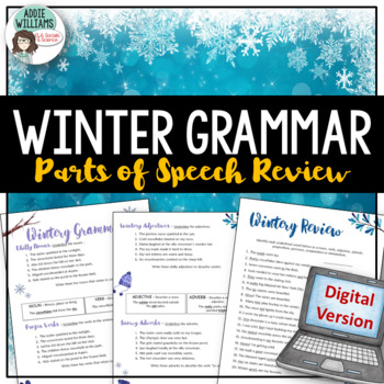 Preview of Winter Grammar Activities - Parts of Speech - DIGITAL 