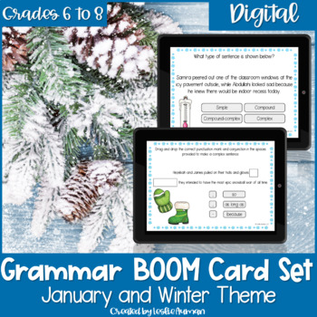 Preview of Winter Grammar BOOM Cards