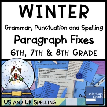 Preview of Winter Grammar Punctuation and Spelling Paragraph Fixes