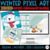 Winter Grammar Review Pixel Art Bundle