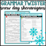 Winter Grammar Twister | Snow Day | Middle School ELA Acti