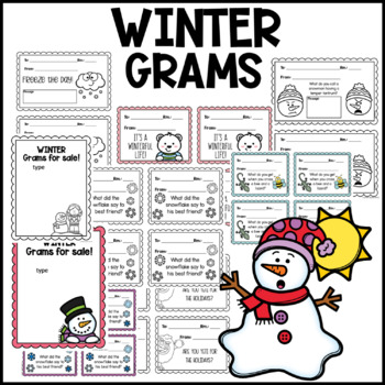 Preview of Winter Grams for Student Council Candy grams Fundraiser Kindness grams