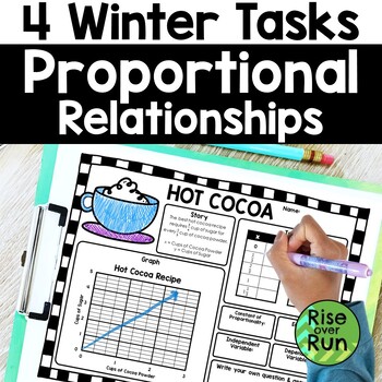 Preview of Winter Graphing Proportional Relationships Practice Worksheets