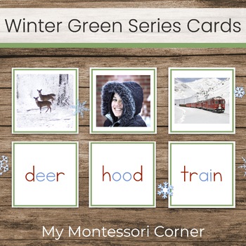 Preview of Winter Green Series Reading and Photo Matching Cards with Key Phonograms