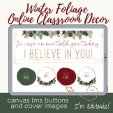 Winter Greenery Christmas Canvas Schoology Buttons and Ban