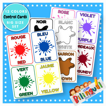 Preview of Bilingual French–English Colors Three-Part Cards