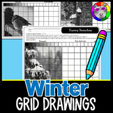 Winter Grid Drawings, Drawing and Shading Worksheets, 5th 