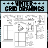 Winter Grid Drawings | Winter Graphing Worksheets | Winter