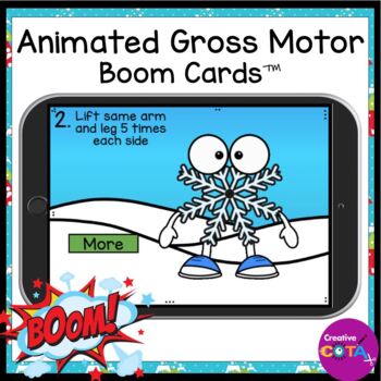 Preview of Occupational Therapy Winter Gross Motor Brain Break Exercises Digital Boom Cards