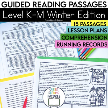 Preview of Level K-M Winter Guided Reading Passages with Comprehension Questions 2nd Grade