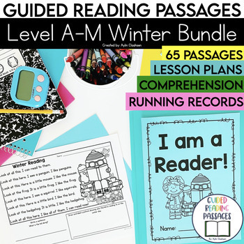Preview of Level A-M Winter Guided Reading Passages with Comprehension Questions Bundle