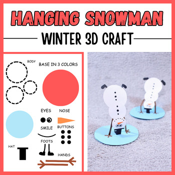Preview of Winter Hand-Stand Snowman 3D Paper Craft | Craft For Decoration December Craft