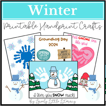 Preview of Winter Printable Handprint Crafts, Keepsake Art Activity