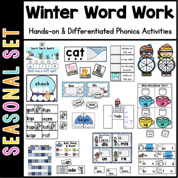 Preview of Winter Phonics Word Work Activities