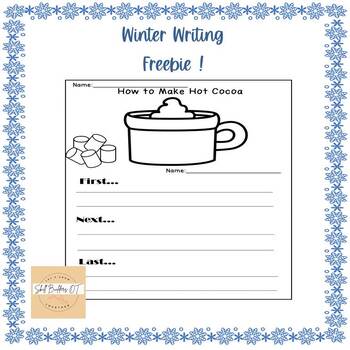 Preview of Winter Handwriting Freebie Making Hot Chocolate