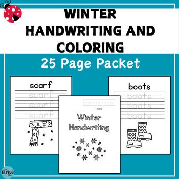 Preview of Winter Handwriting Practice // Seasonal Handwriting Packet and Coloring