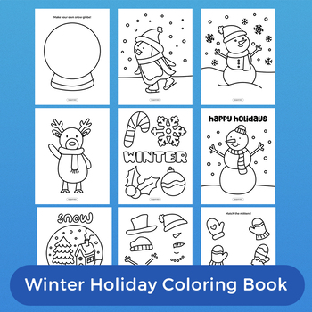 Preview of Winter Happy Holidays Coloring Book Bundle + Activity Sheets