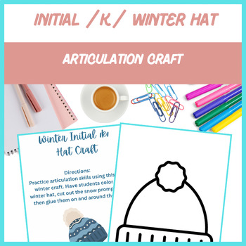 Preview of Winter Hat Initial /k/ Craft - Articulation, Speech | Digital Resource
