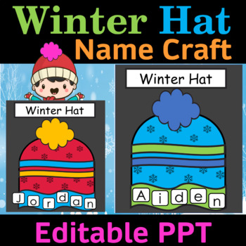 Preview of Winter Hat Name Craft | Winter Holidays Craft and Activities | Hat Craft
