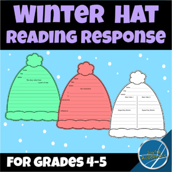 Preview of Winter Hat Shaped Reading Response for Any Book Grades 4-5