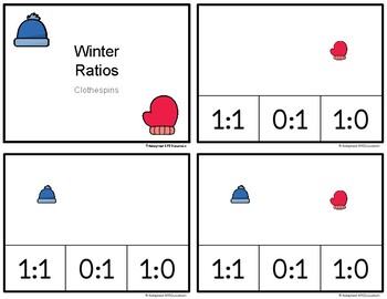 Preview of Winter- Hat to Mitten- Ratio Clip Cards