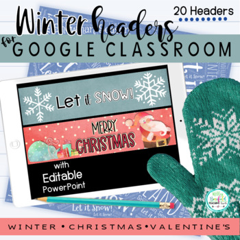 Preview of Winter Headers for Google Classroom™