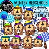 Winter Hedgehog Clipart {Winter Clipart}