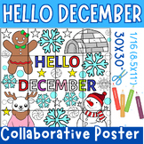 Winter Hello december Collaborative Coloring poster Bullet