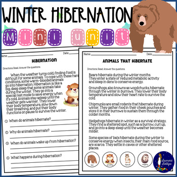 Preview of Winter Hibernation Mini Unit