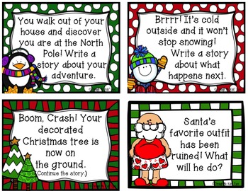 Winter & Holiday Themed Writing Task Cards By Through My Kids' Eyes