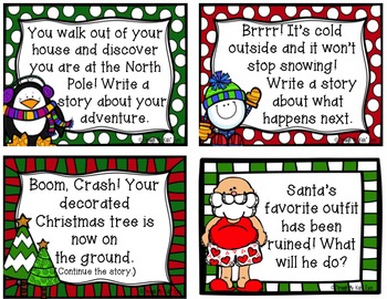 Winter & Holiday Themed Writing Task Cards by Through My Kids' Eyes