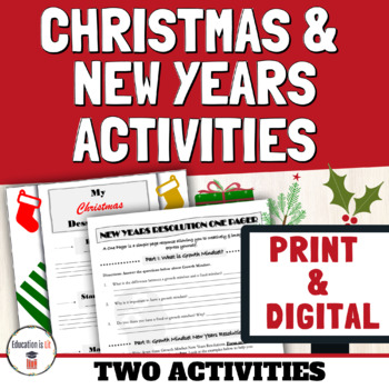 Preview of Winter Holiday Activities Middle & High School for Christmas & New Years