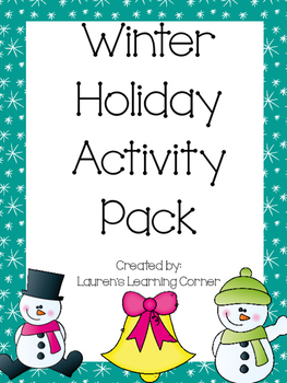 Download Winter Holiday Activity Pack by Lauren's Learning Corner | TpT
