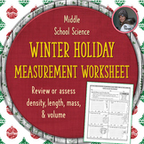 Winter Holiday Activity: Science Measurement Worksheet wit