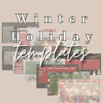 Preview of Winter Holiday Agenda and Weekly Plans Slide Template