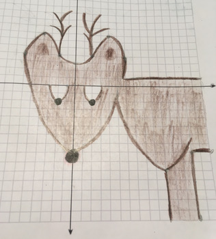 Preview of Winter Holiday Algebra Graphing Activity Reindeer Coordinate Plane