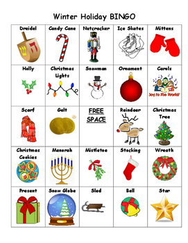 Winter Holiday BINGO: 30 Cards by First Grader At Last TpT