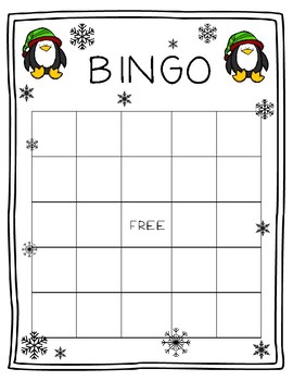 blank bingo card christmas free printable