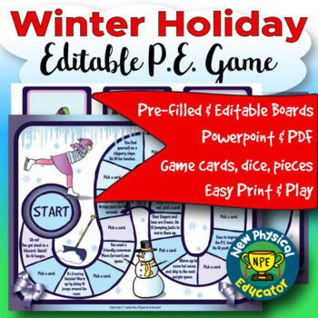 Preview of Winter Holiday Board Game for Physical Education, Elementary