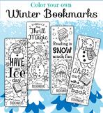 Winter Holiday Bookmarks to Color