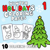Winter Holiday Christmas Coloring Sheets Set 1 | 10 Colori