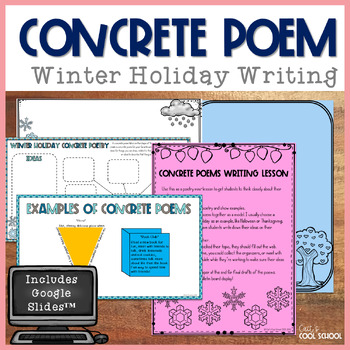 Preview of Winter Holiday Christmas Concrete Poetry FREEBIE